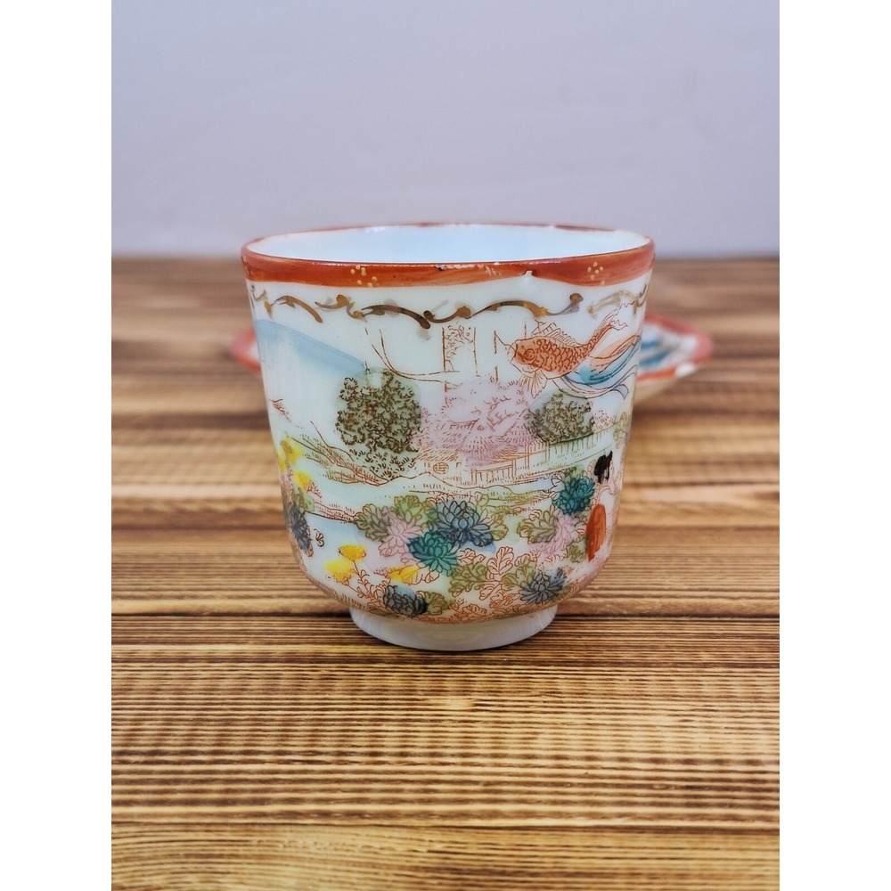Porcelain Hand Painted Japan Demitasse Cup Saucer Lithophane‎ - Picture 8 of 10
